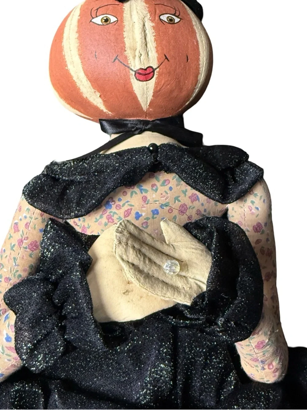 Halloween Lady Joe Spencer Colette Pumpkin Head Gathered Traditions Girl Doll